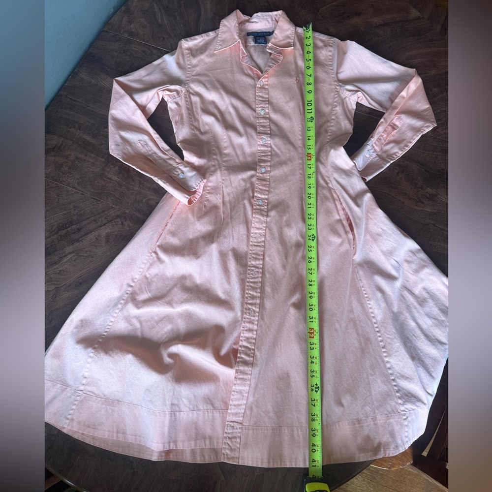 Ralph Lauren Peach Long Sleeve  Shirt Dress - Picture 7 of 10